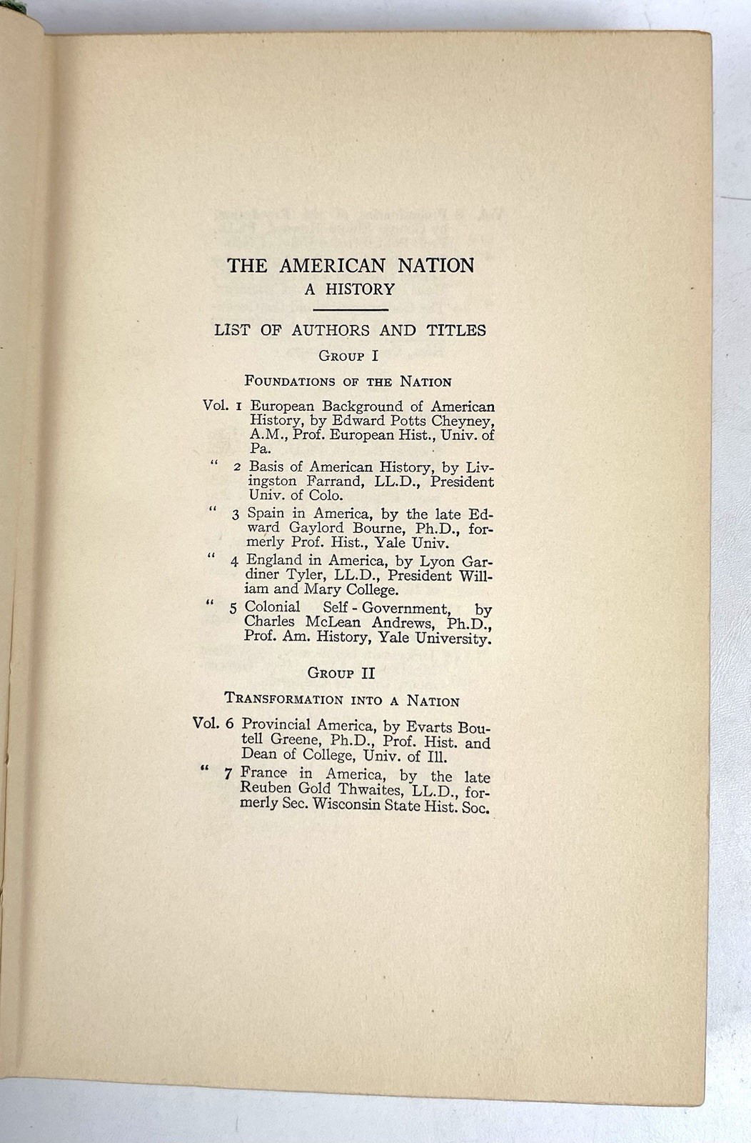 AMERICAN NATION A HISTORY Vol 17 1841-1850 Westward Extension Harpers 1906 ExLib