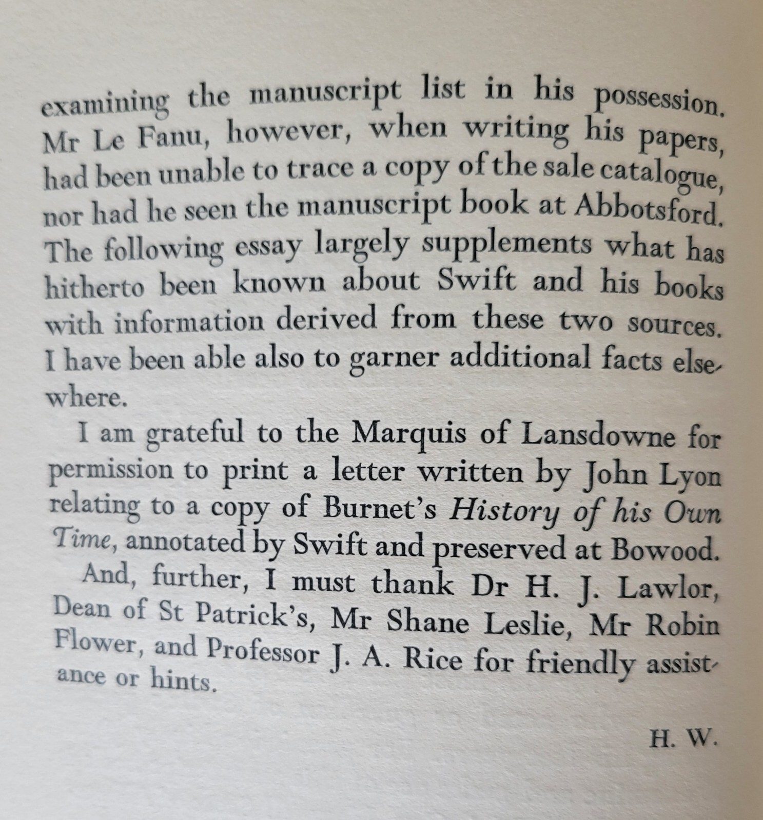 Dean Swift’s Library : With a Facsimile of the Original Sale Catalogue 1st 1932