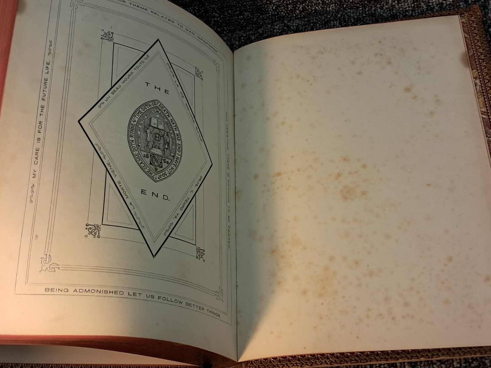 Moral Emblems From Jacob Cats and Robert Farlie 1860 Leather