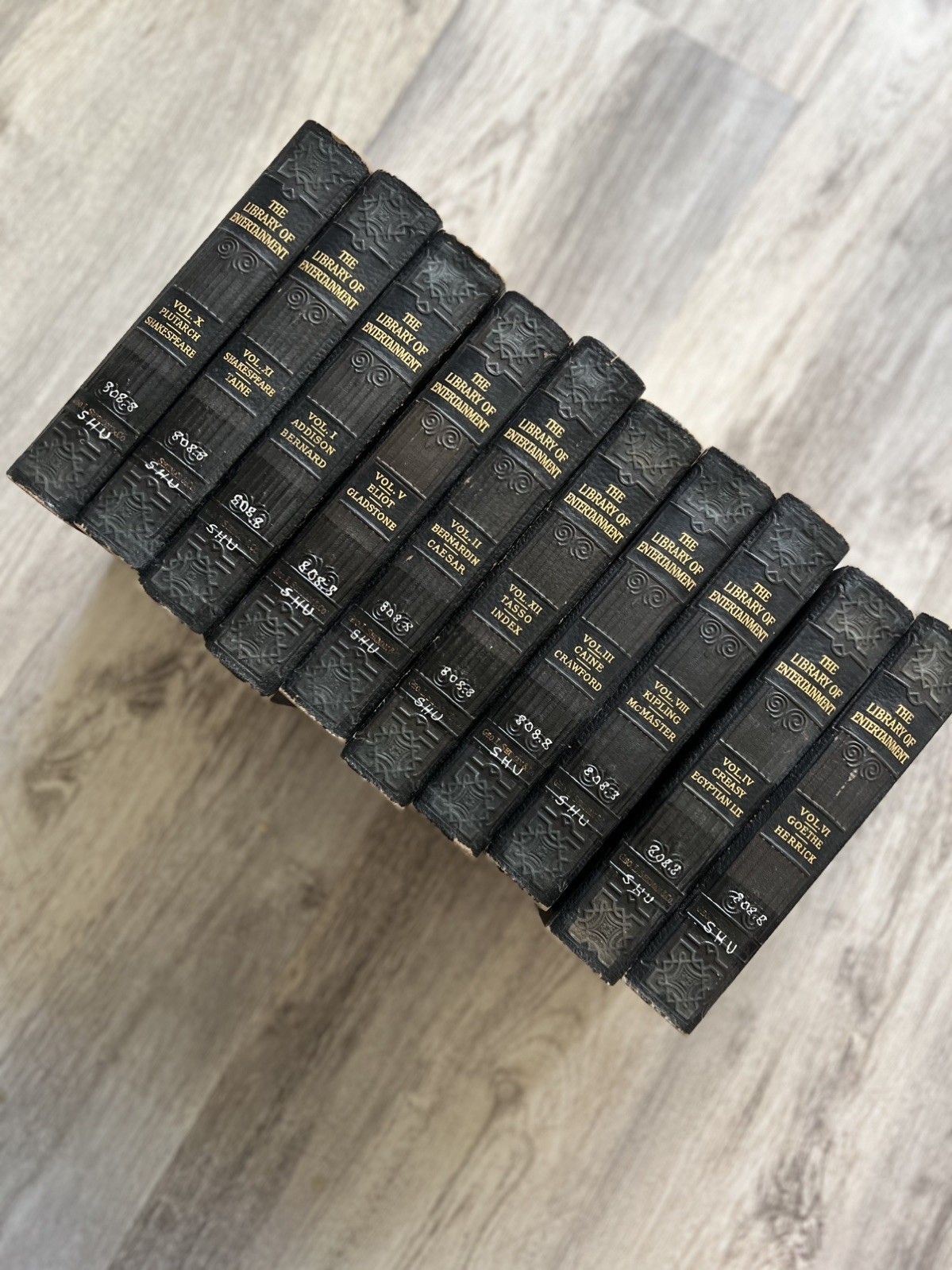 Antique Library of Entertainment Book Set Victorian Gilt Hardcover Shuman Lot 10