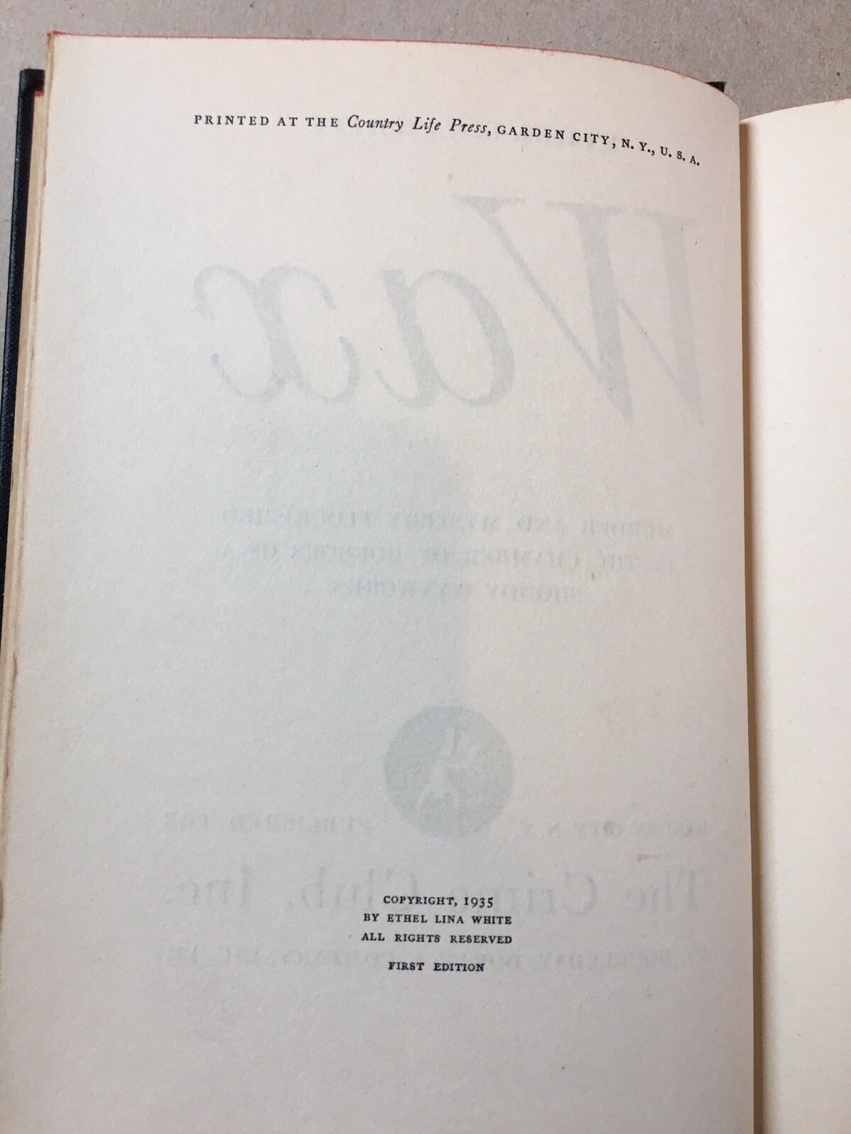 Wax by Ethel Lina White FIRST EDITION 1935 Doubleday Crime Club Hardcover RARE!