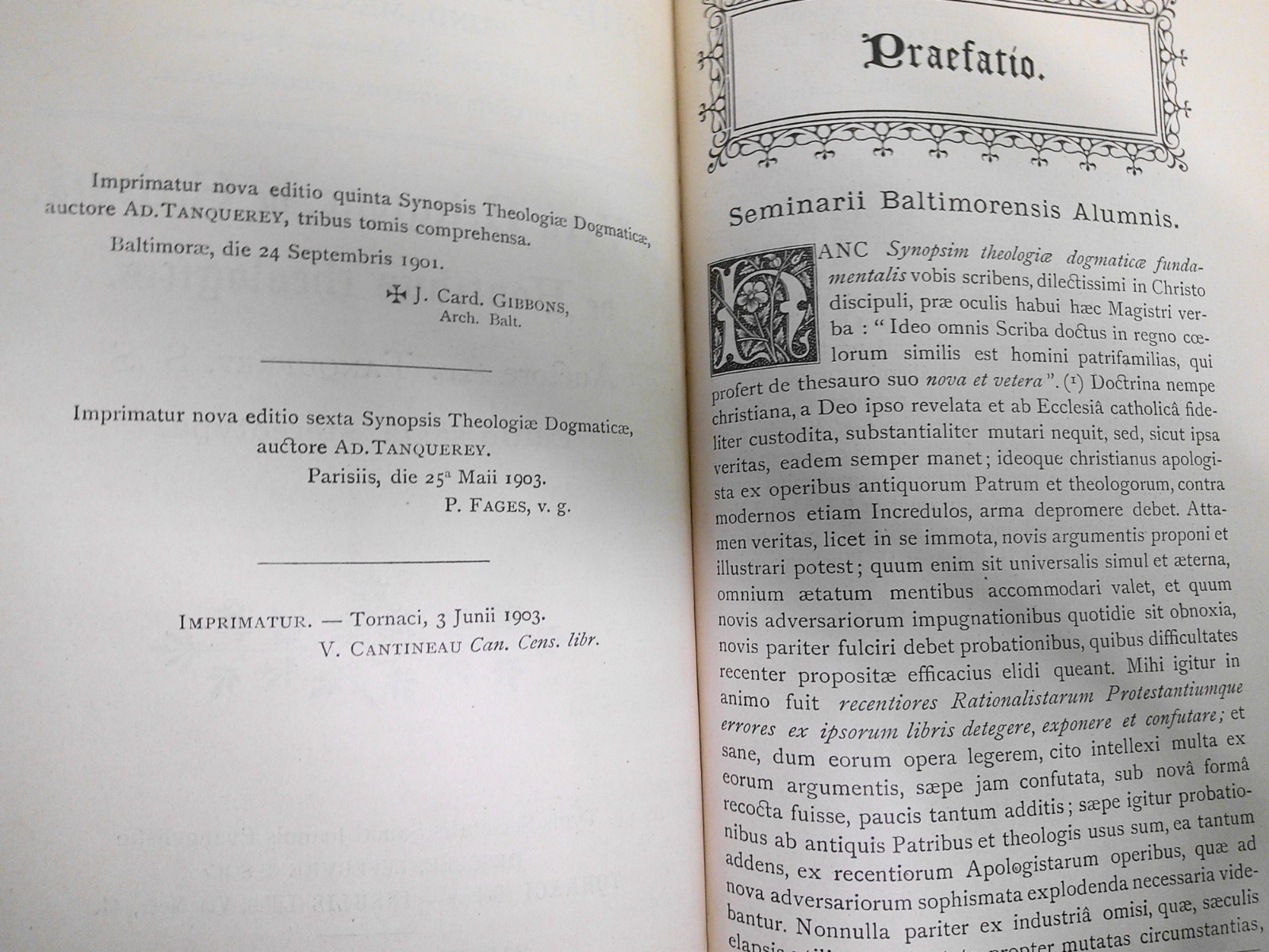 Tanquerey: Theologicae Dogmaticae Fundamentalis – 3 Vols. 1903, 1906, 1926.