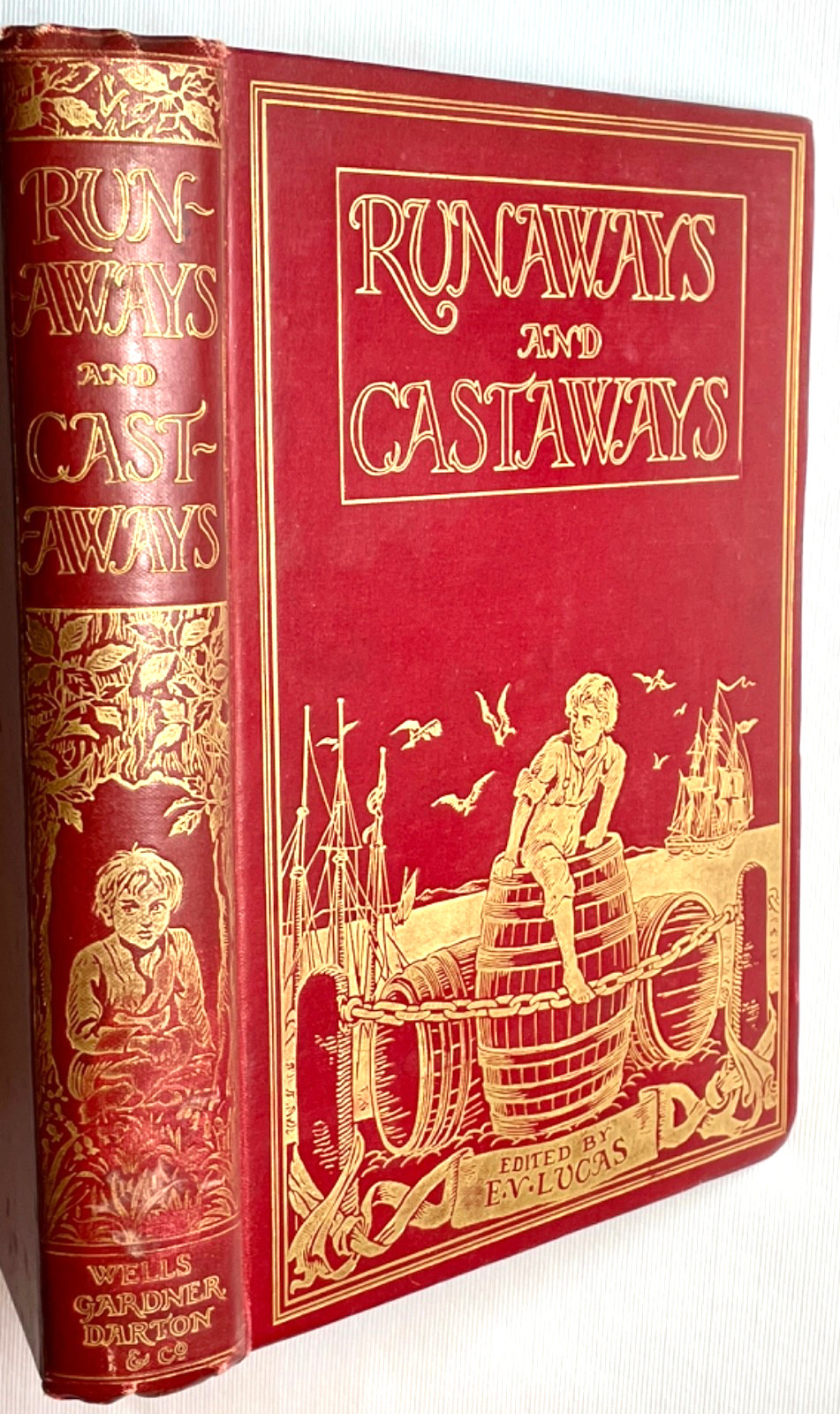 Runaways Castaways Bedford Illustated Gilt Pictorial Cloth Binding Antique Book