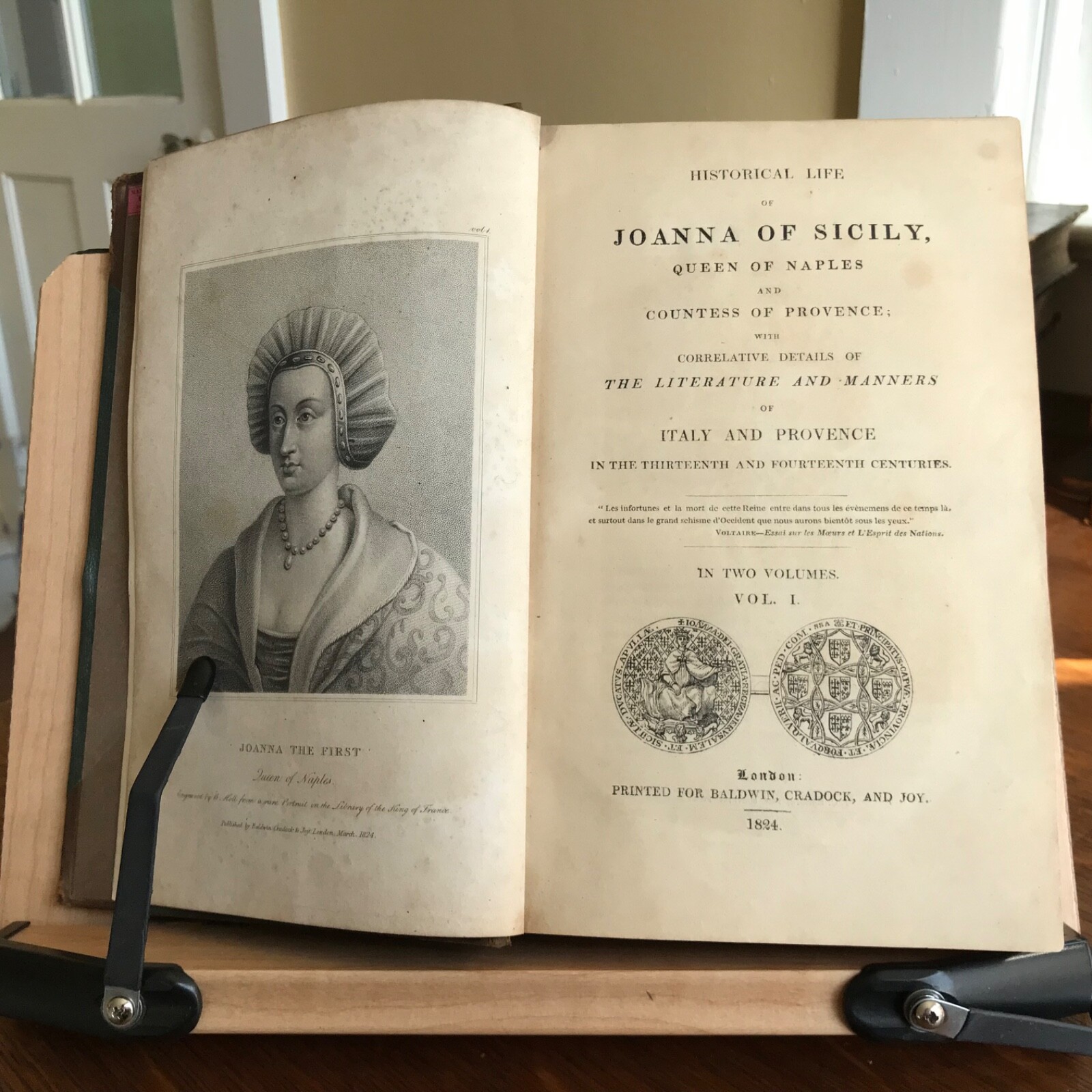 1824 Historical Life of Joanna of Sicily, Queen of Naples – Two Volumes Bound
