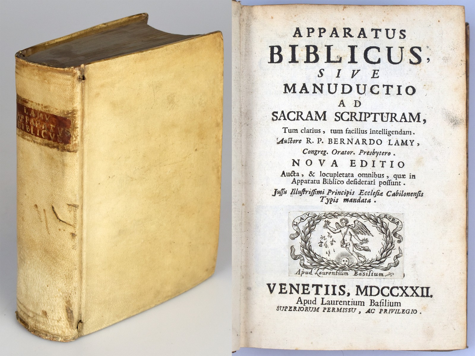 Lamy, Apparatus biblicus. Venice 1722.
