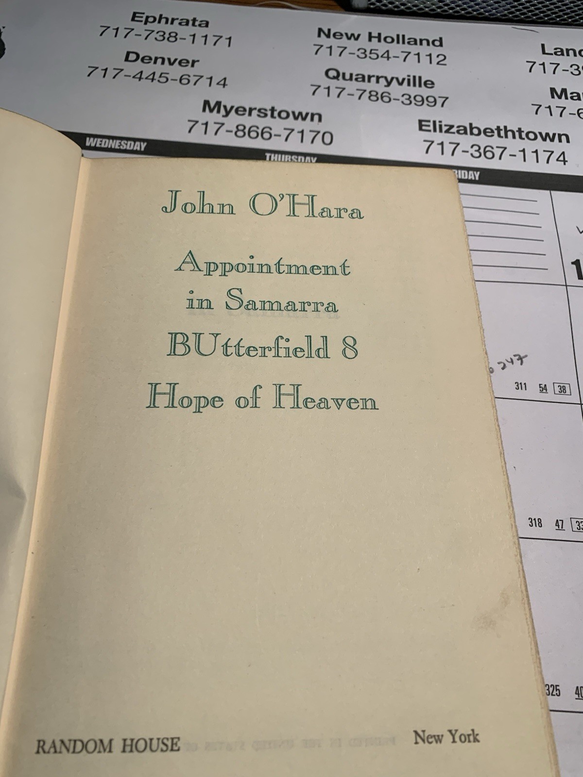 Appointment In Samarra, Butterfield 8, Hope of Heaven By John O‘ Hara-Vntg 1934