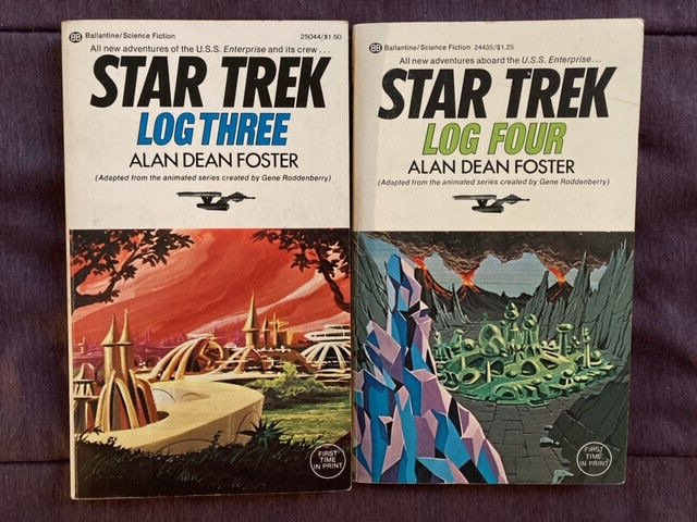 STAR TREK LOG LOT OF 2 LOG 3,4 1975 PB BOOKS ALLAN DEAN FOSTER BALLANTINE EX CND