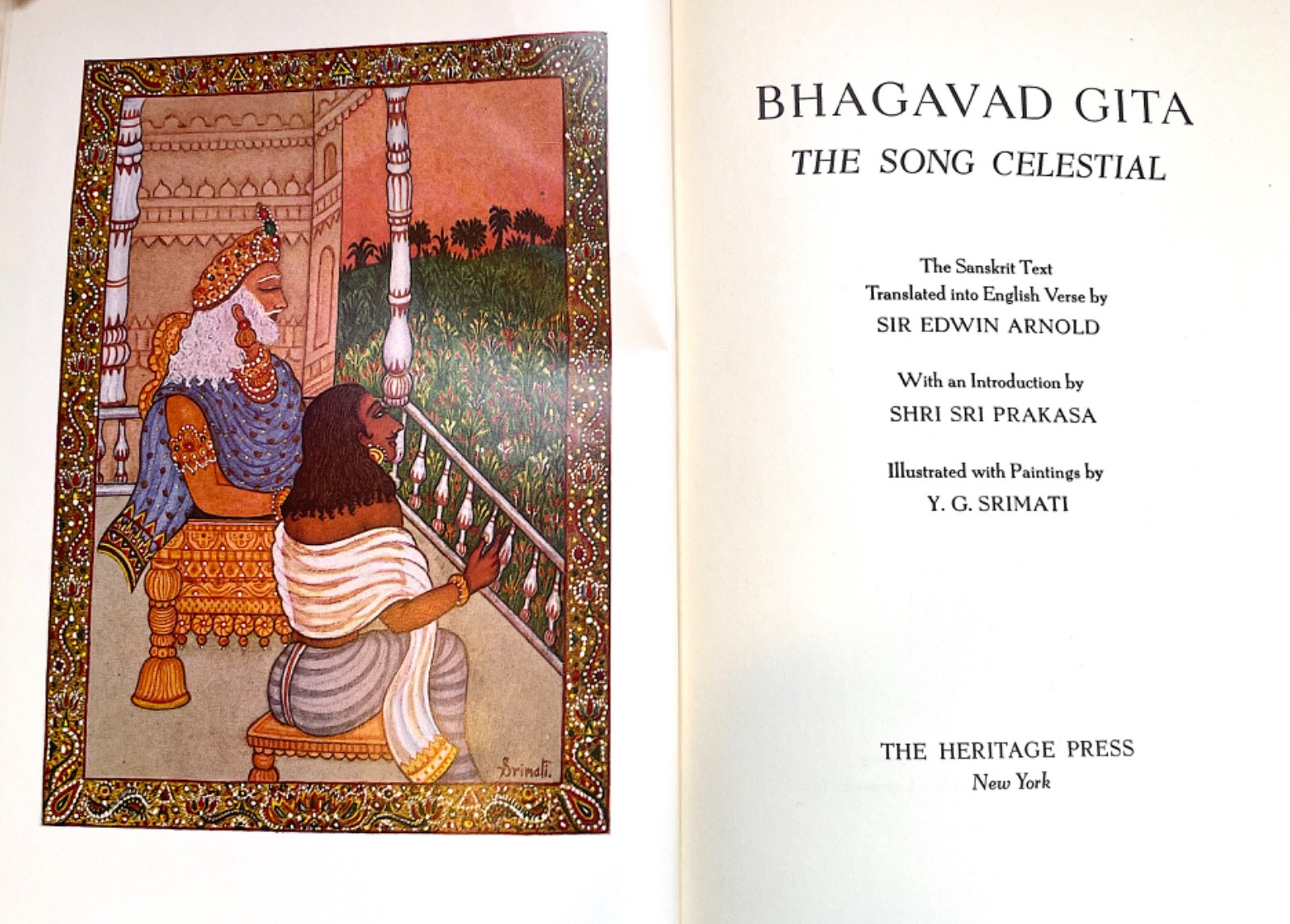 Bhagavad Gita The Song Celestial Heritage Press 1965 Illustrated in Slipcase