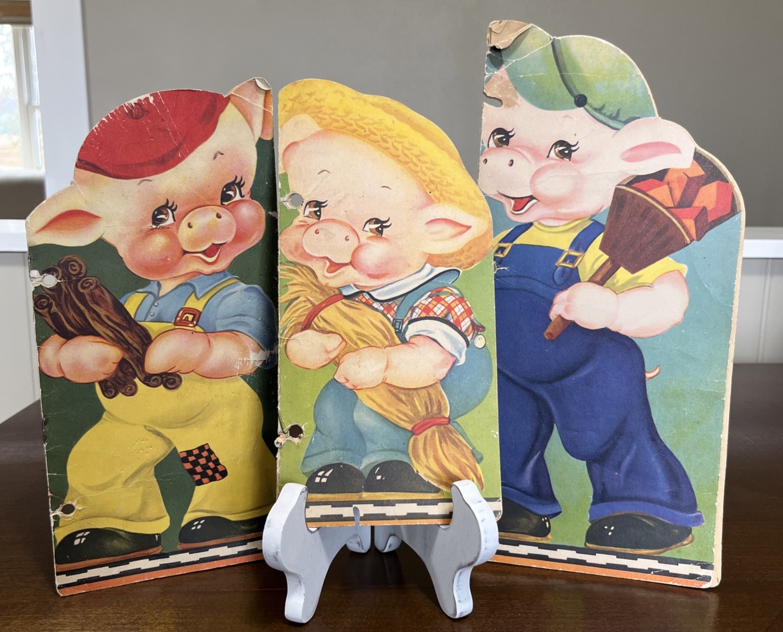 Lot of 3 Vintage Books 1941 Tiny Pig, Chubby Pig & Patty Pig Margot Voigt RARE!