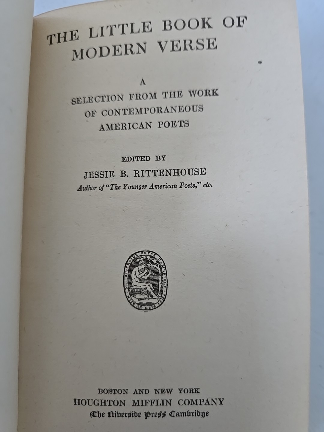 Antique 1913 The Little Book Of Modern Verse Jessie B. Rittenhouse