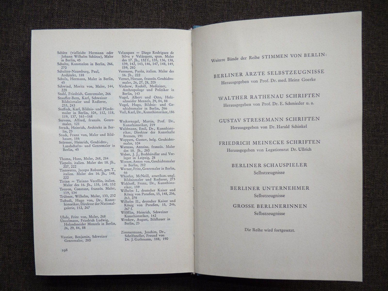 1964 Berlin painter self-testimonies Menzel Liebermann Slevogt Corinth Wirth