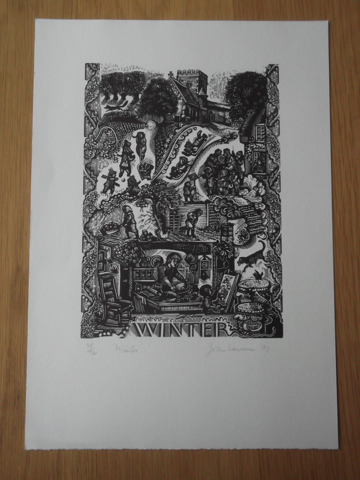 FOUR SEASONS. JOHN LAWRENCE WOOD ENGRAVINGS. MAGIC APPLE TREE. FLEECE PRESS 1997