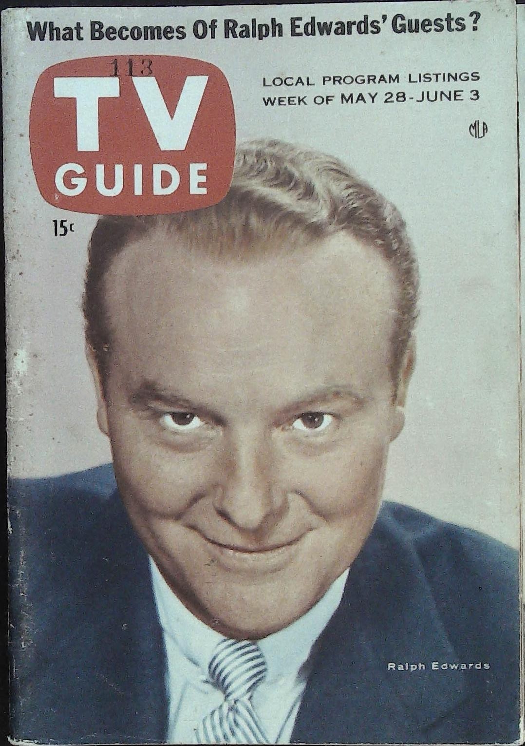 TV Guide May 28, 1955 Ralph Edwards, Humphrey Bogart, Davy Crockett!