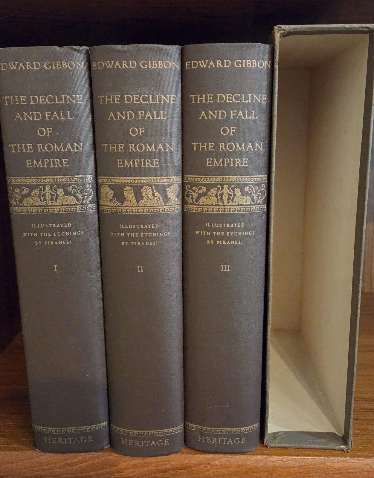 Decline and Fall of the Roman Empire 1946 Heritage Press 3 Volume Set by Gibbon