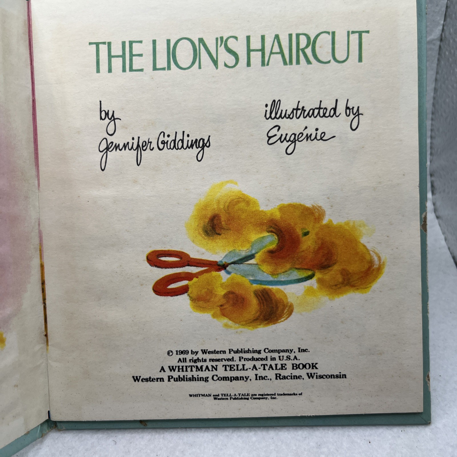 1969 Whitman Publishing Company Tell A Tale Book THE LION’S HAIRCUT J Giddings