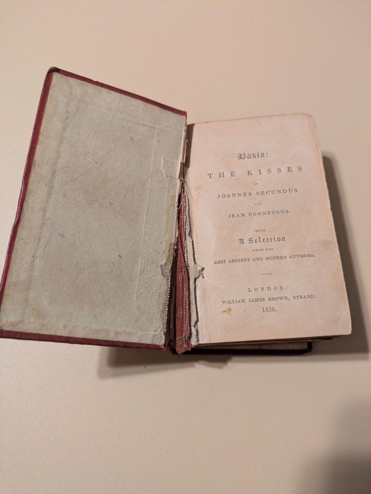 Joannes Secundus & Jean Bonnefons The Kisses, 1838 London Cloth Bound