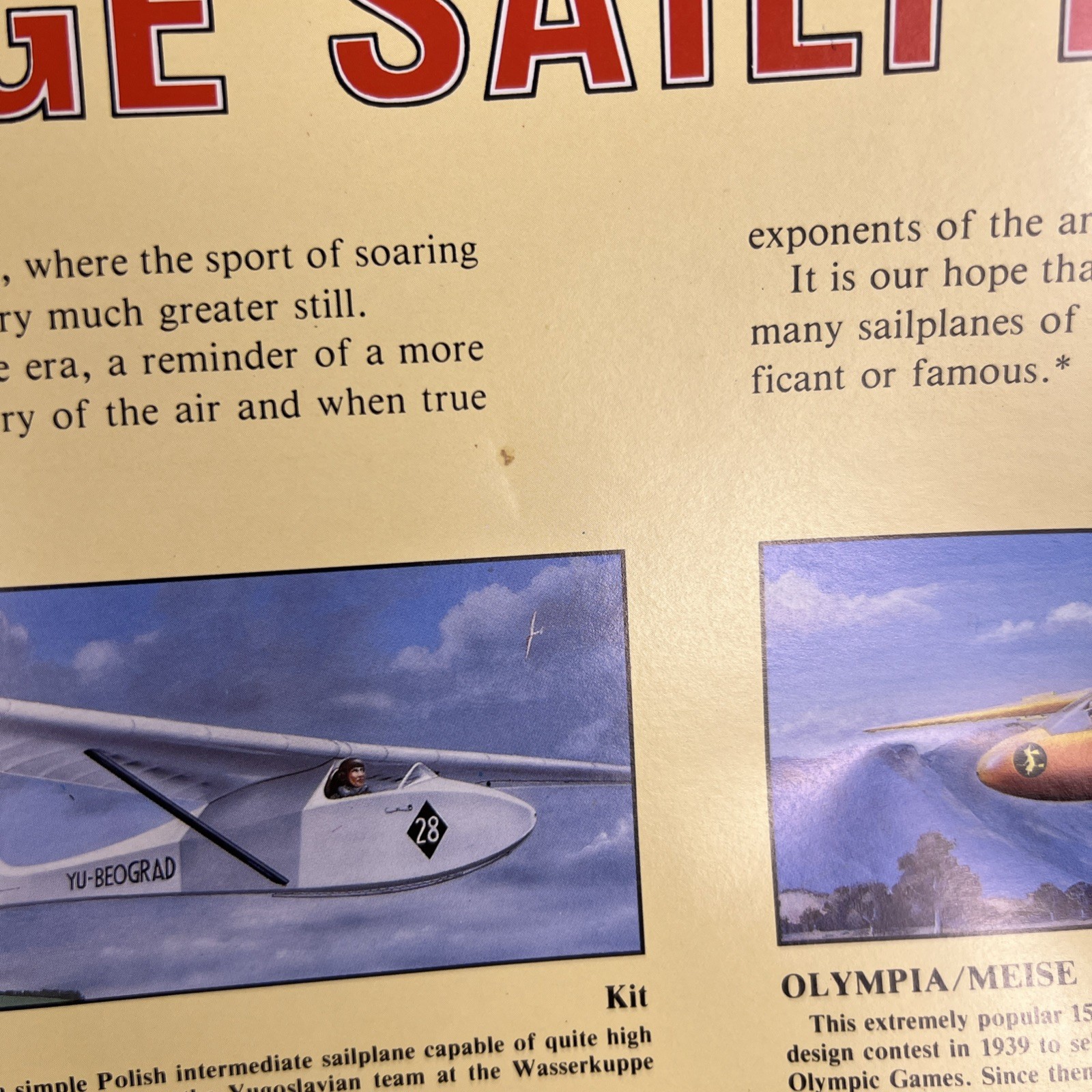 The World’s Vintage Sailplanes 1908-45 Martin Simons Kookaburra Aviation Gliders