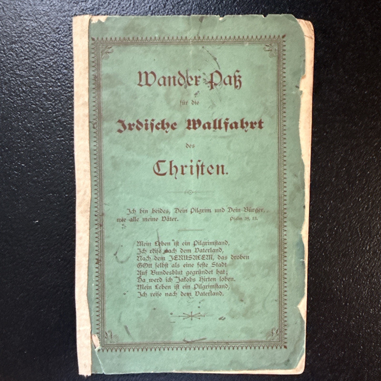 1896 German Baptism Spiritual Passport Booklet London England Inscribed Antique
