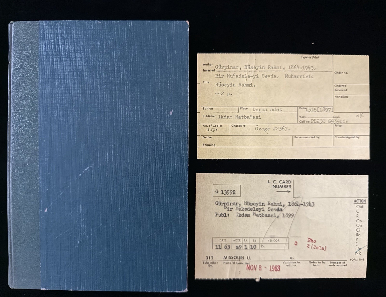1899 Hüseyin Rahmi Gürp?nar Bir Mücadele-i Sevda Ottoman Turkish Rare Book