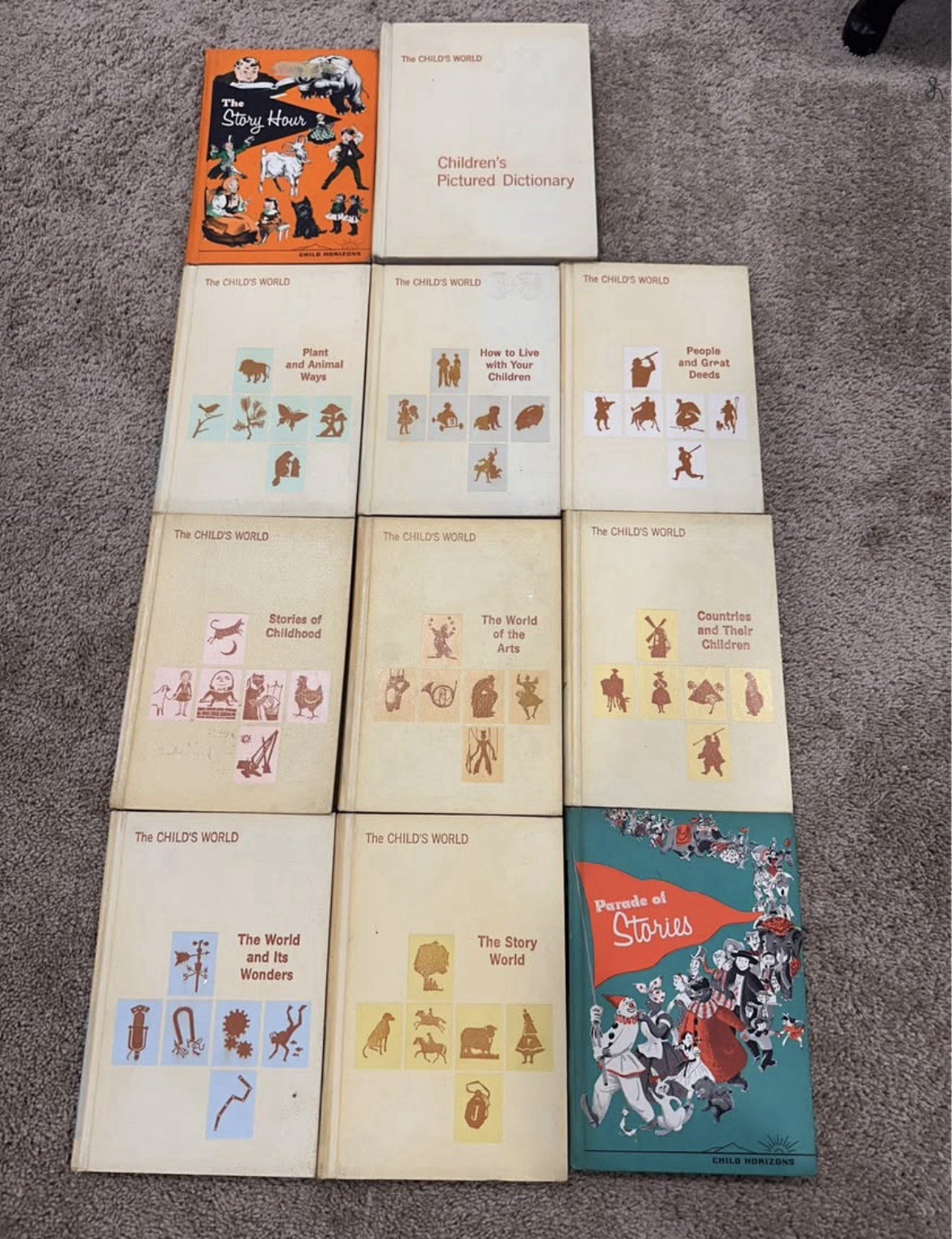 THE CHILD’s WORLD BOOK SET – 11 BOOK LOT – 1961 Vintage Children’s Educational