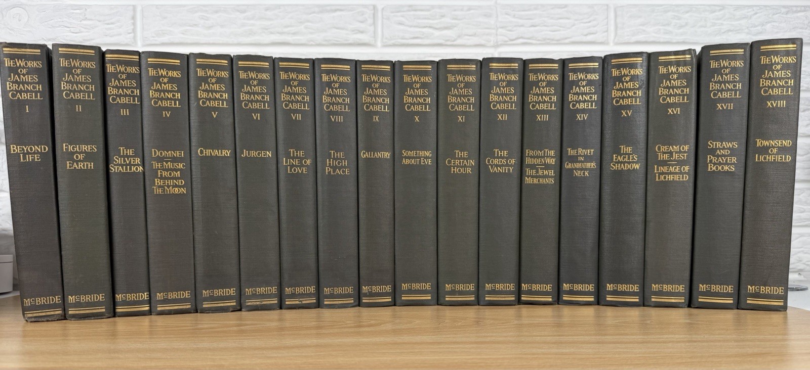 James Branch Cabell Works Storisende Edition 18 Vol Set Ltd 1590 McBride 1927-30