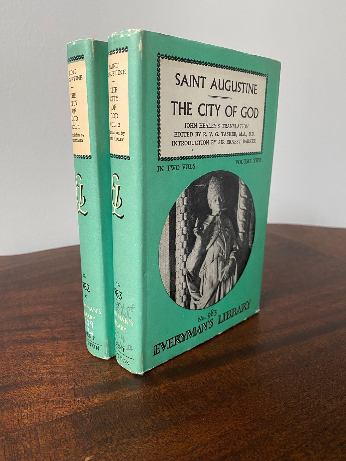 The City of God (Vol 1 & 2) by St. Augustine, Everyman’s Library 1962, Hardcover