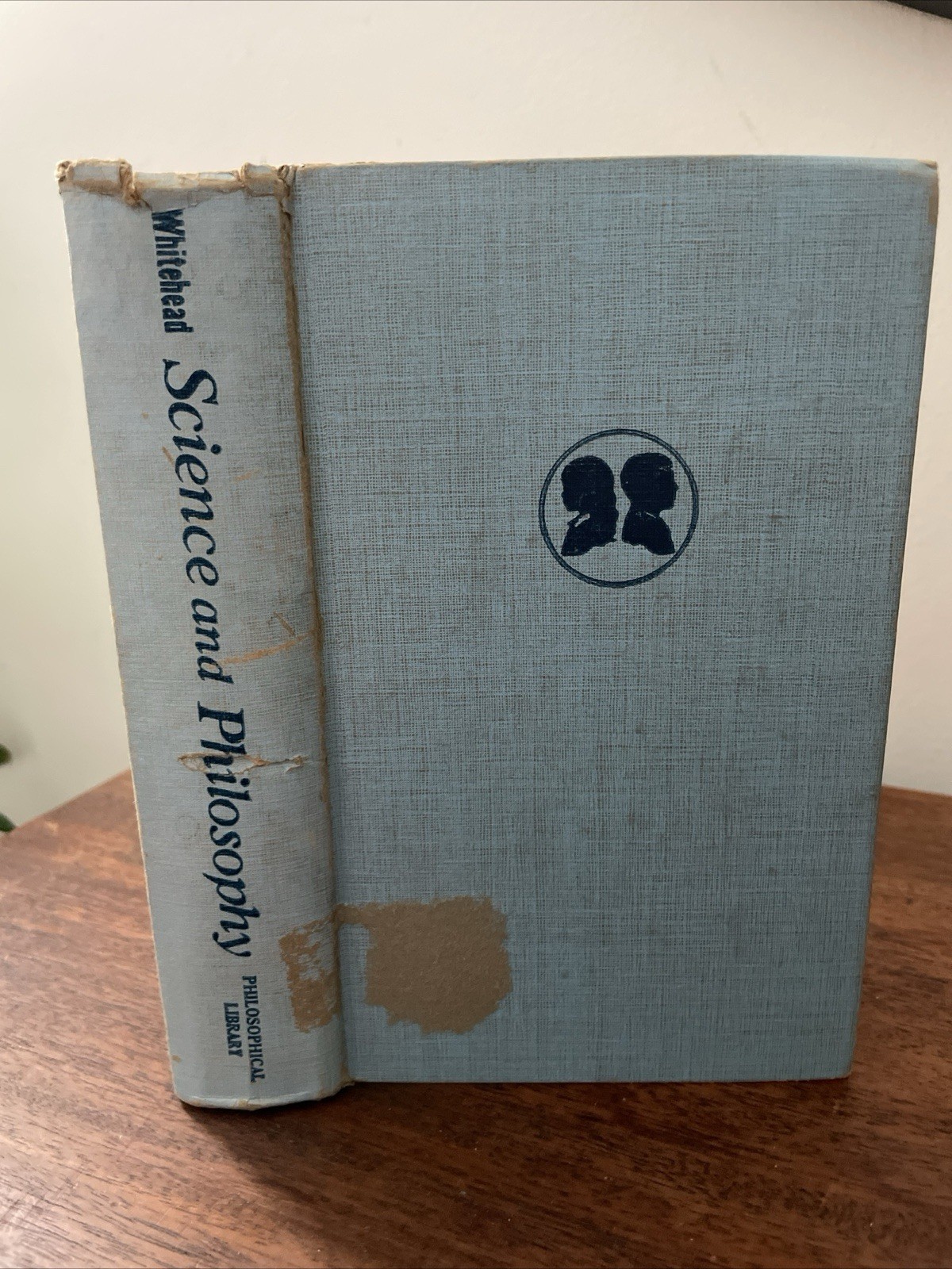 Vintage Science and Philosophy Book 1948 Whitehead Blue Gift Doctor Library Prop