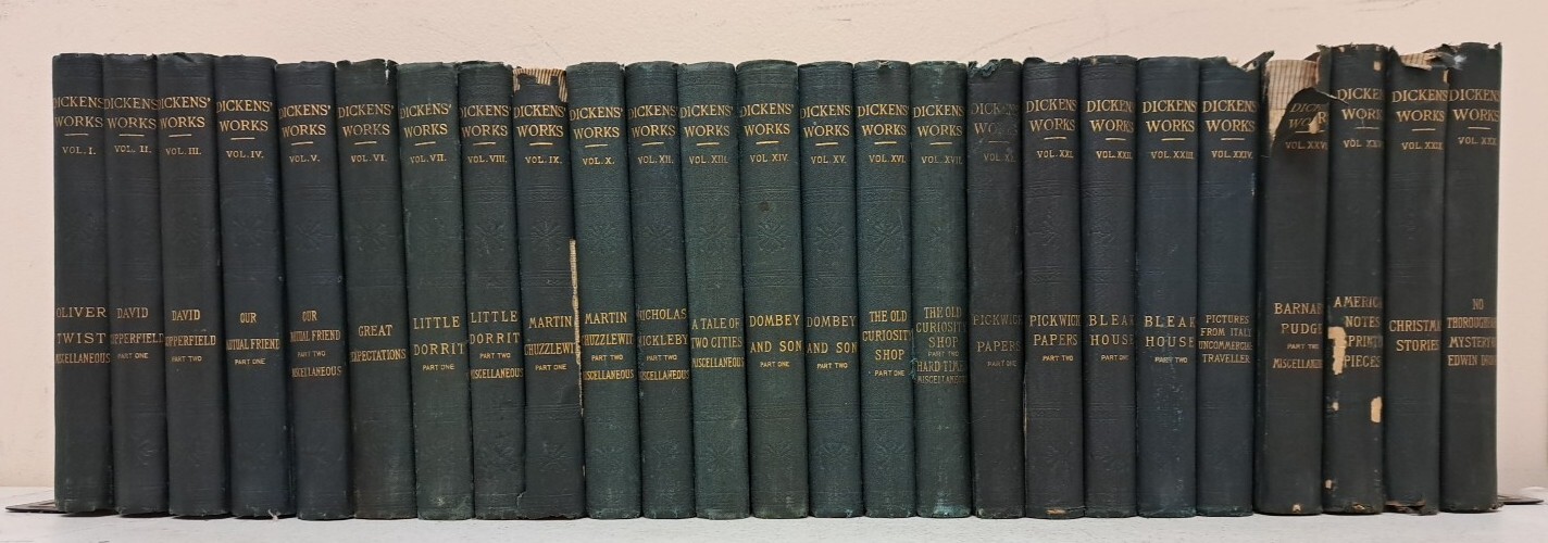 ANTIQUARIAN**Lot of 26 Volumes Dicken’s Works Peter Fenelon Collier Blue HC
