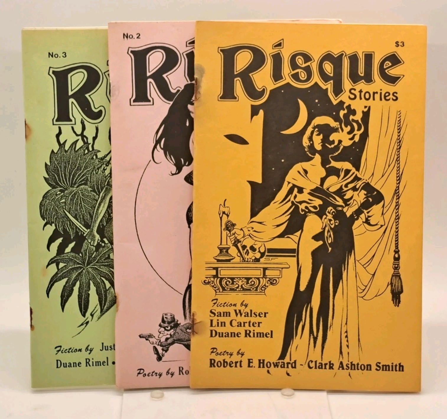 Lot of 3 RISQUE STORIES Chapbooks PULP FICTION Robert E. Howard Lin Carter 1 2 3