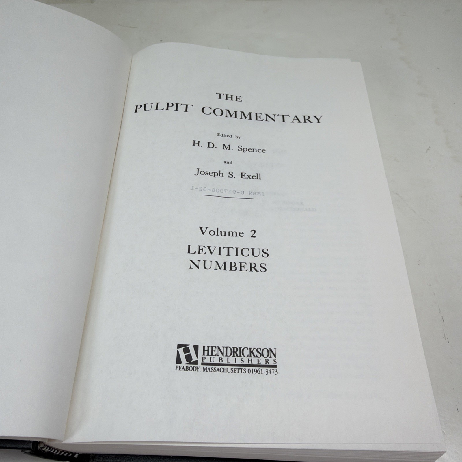 THE PULPIT COMMENTARY Volume 2 Leviticus and Numbers,