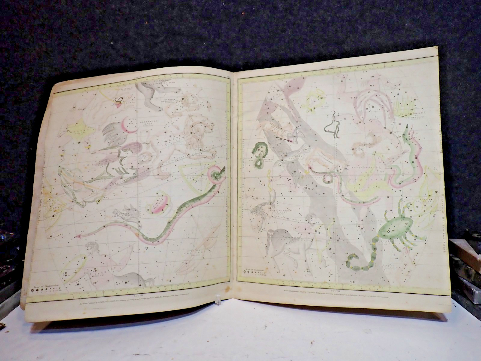 1833 Burritt Celestial Atlas Geography of the Heavens 1st Edition 7 Star Maps