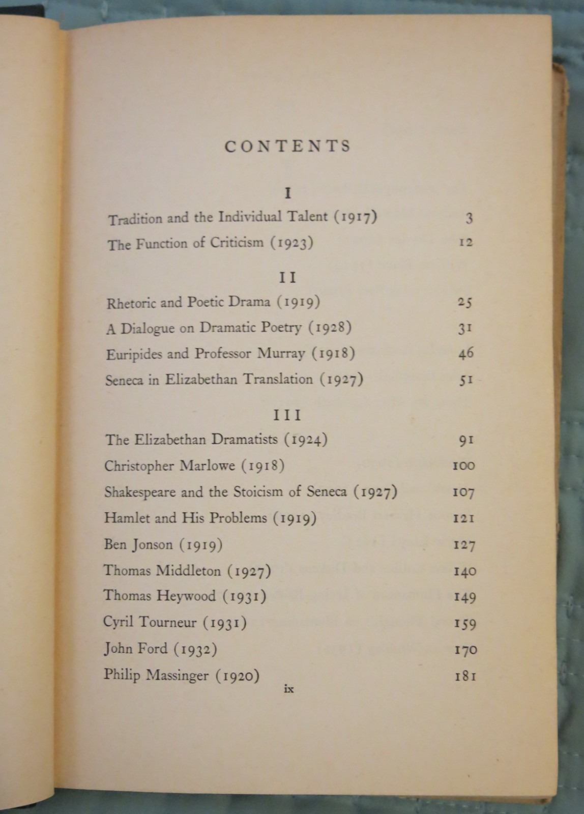 T.S. Eliot – Selected Essays 1917-1932 Harcourt, Brace and Company 1932 HC