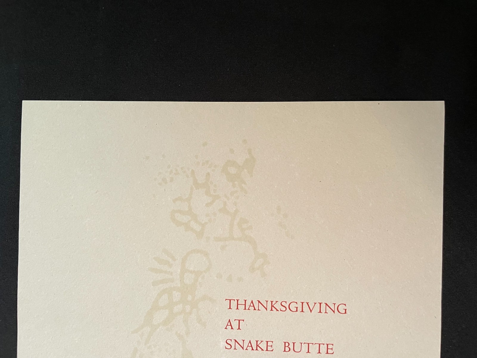 SIGNED James Welch Letterpress Broadside „Thanksgiving At Snake Butte“ Numbered