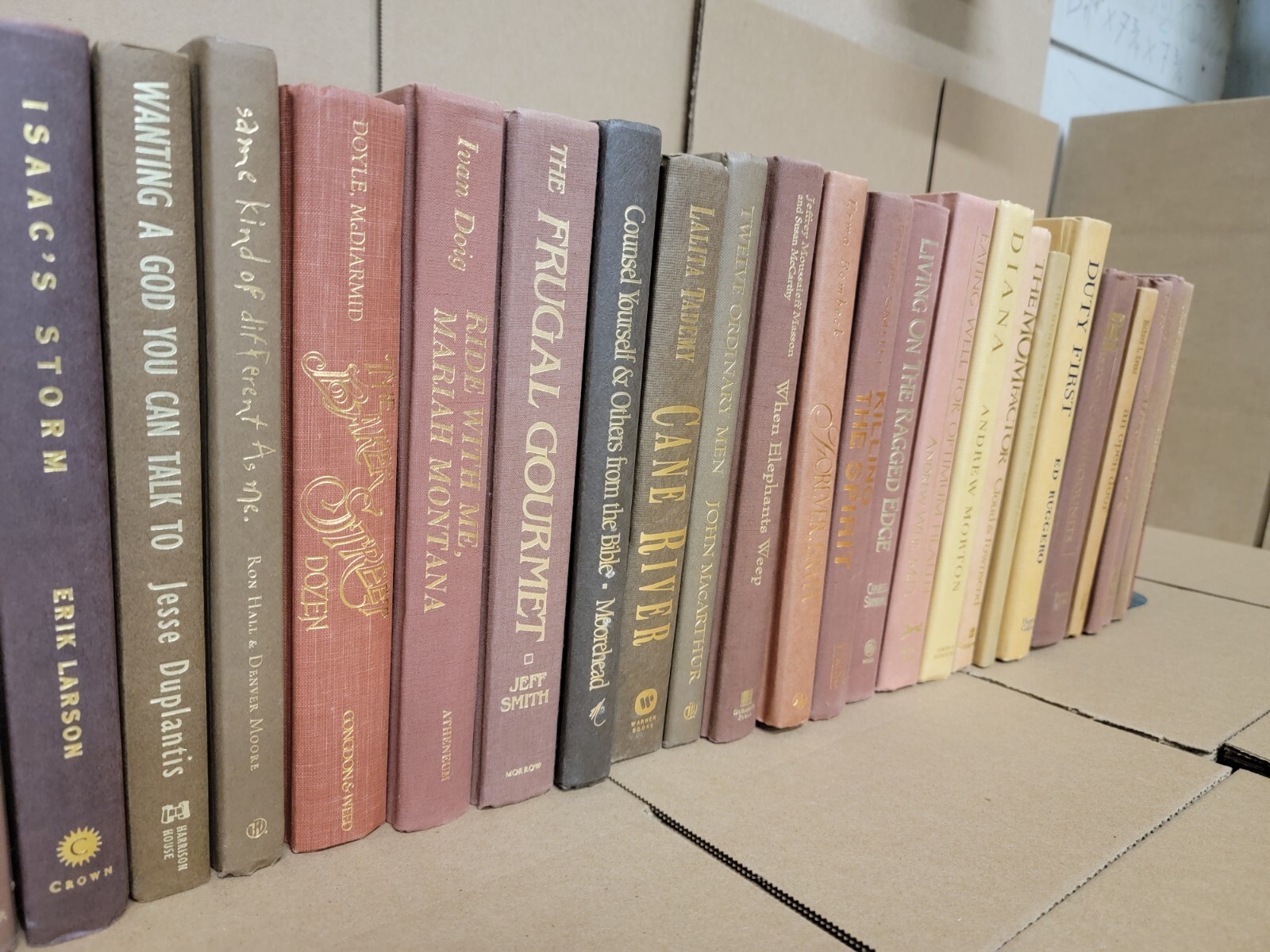 Lot of 6 Hardcover BROWN Shades Mix Books for Staging Prop Decor Modern Design