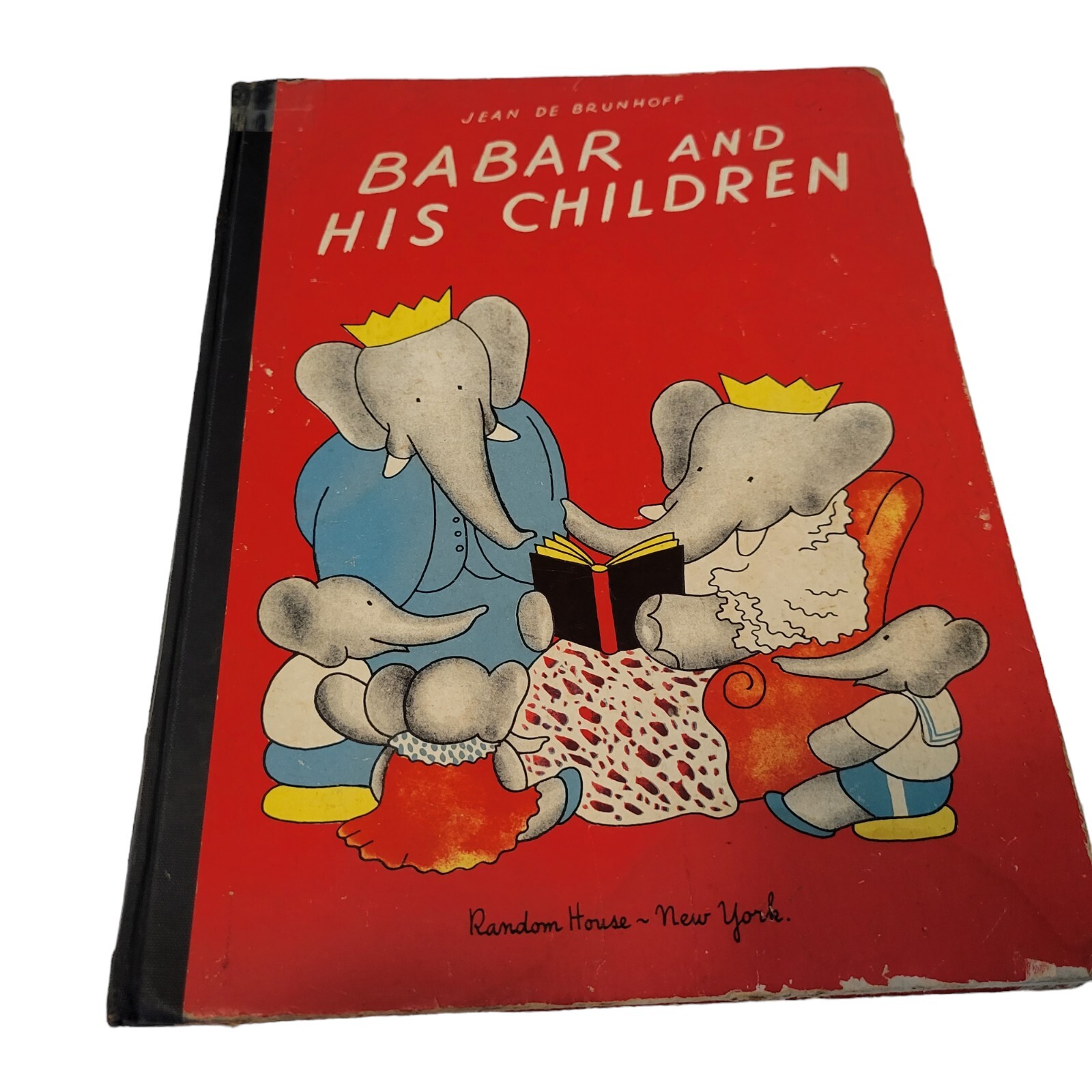 Vtg 30’s Babar and His Children Book 1938 de Brunhoff Elephants Random House