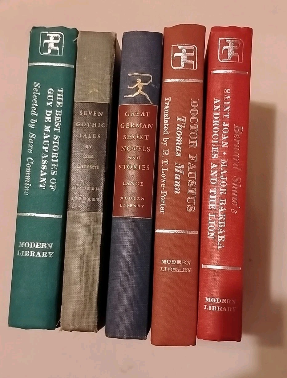 Modern Library 5 Book Vintage Hardcover Lot