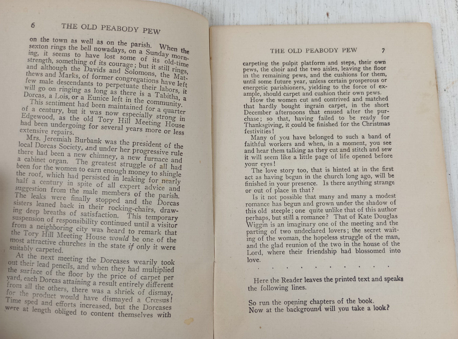 Antique Playbook: The Old Peabody Pew (1917 London New York LA) Samuel French