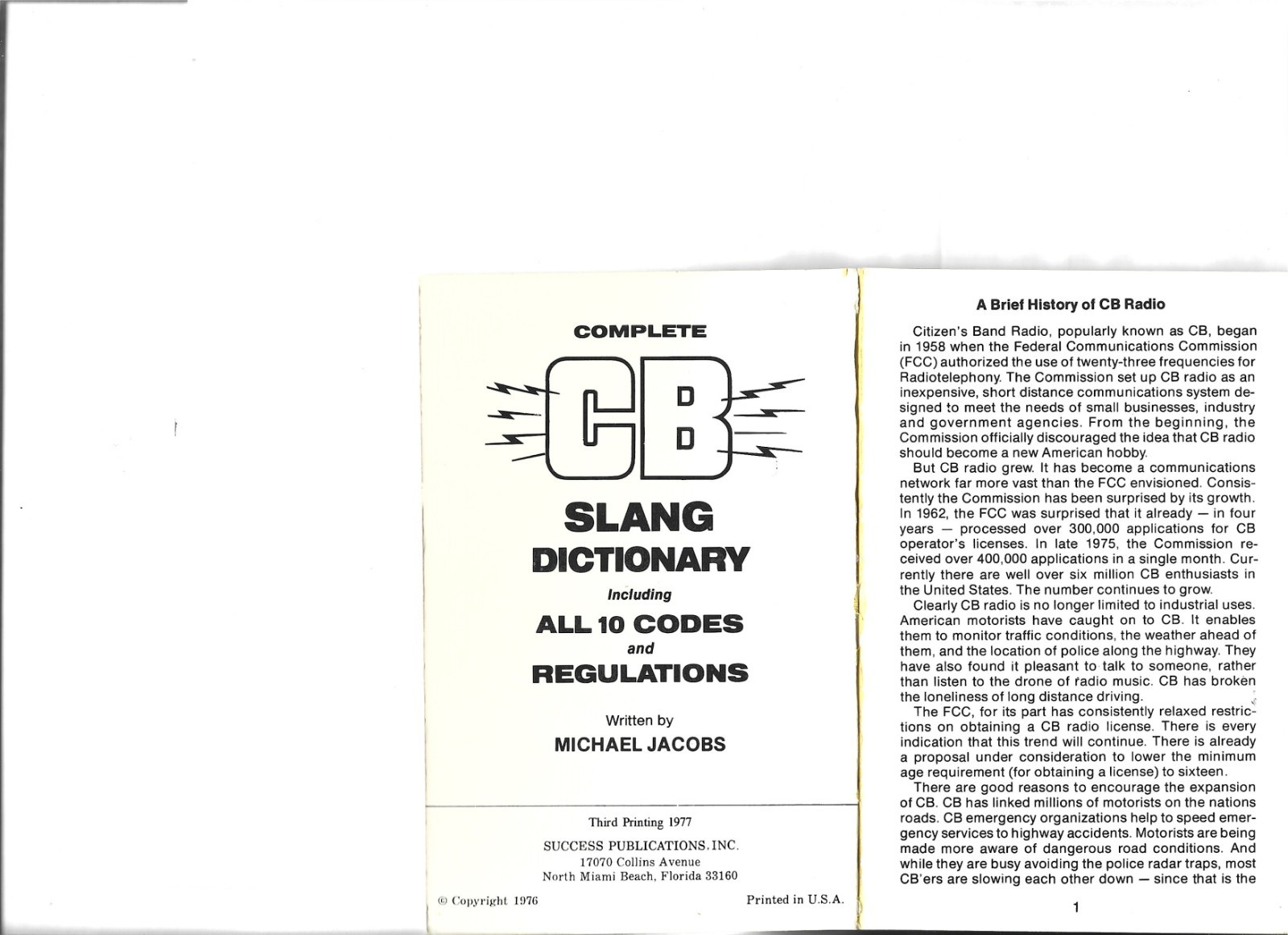 CB Slang Dictionary–Michael Jacobs–Success Publications, Inc., 1976