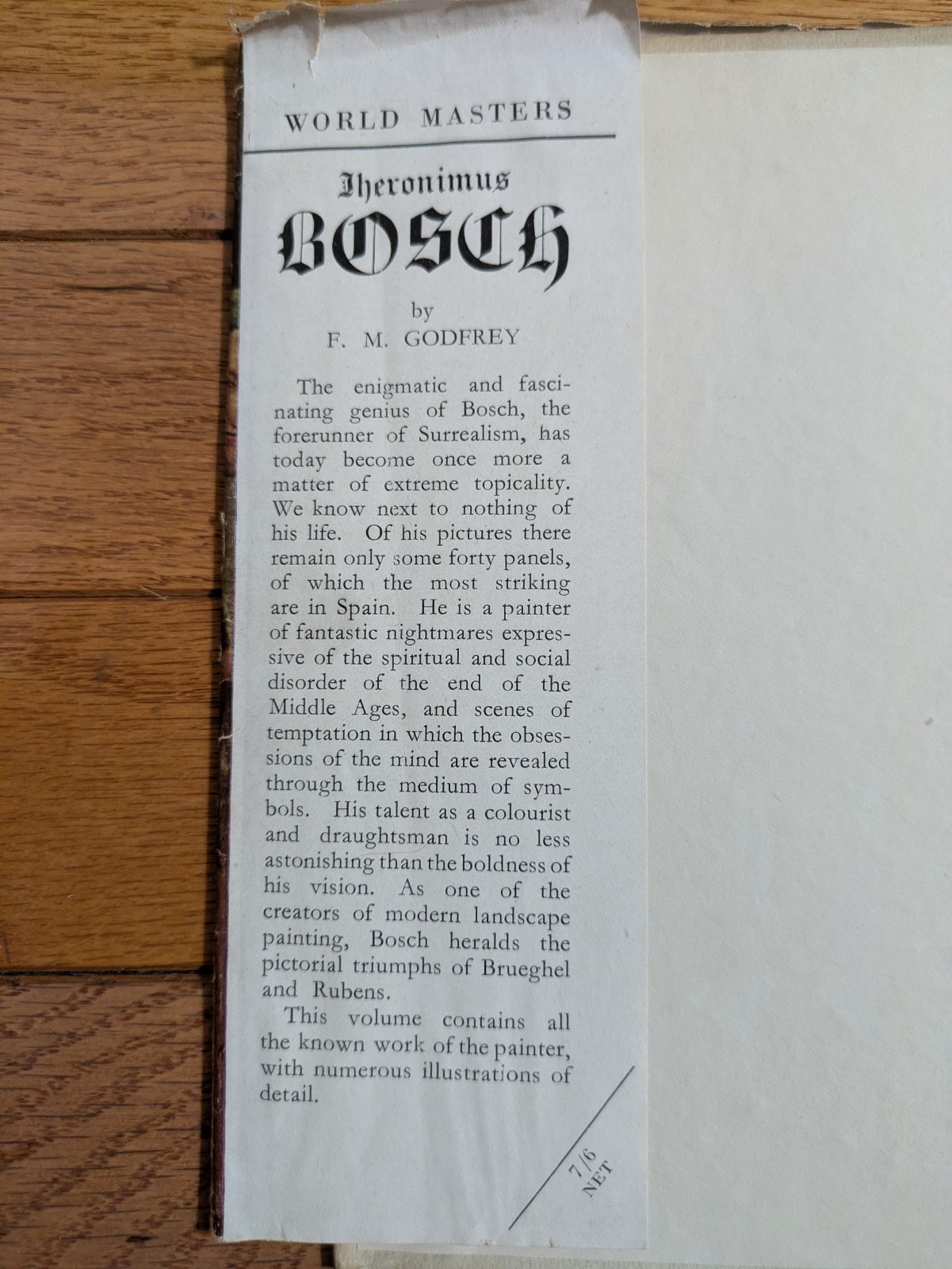 [© 1949 hardcover w/ jacket, Printed in France] Bosch (Jheronimus Bosch)