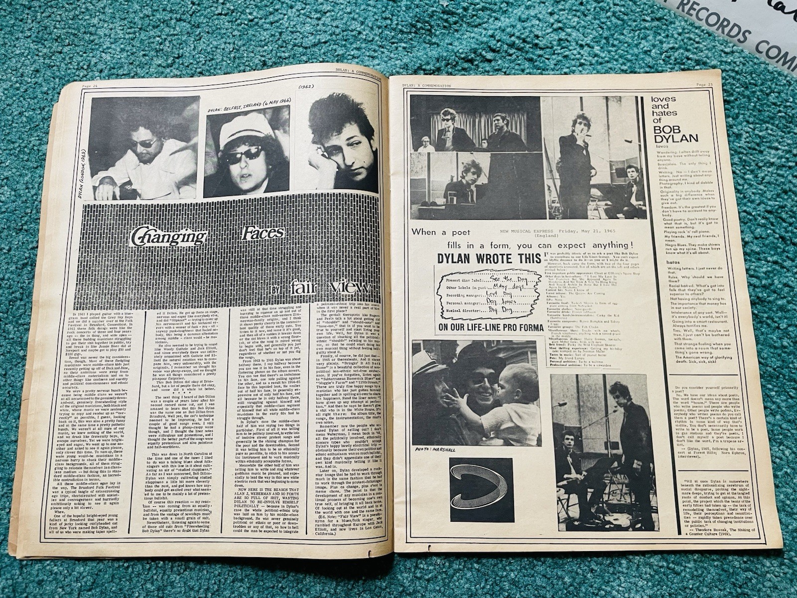 Bob Dylan: A Commemoration; Stephen Pickering, 2nd edition July 1971; complete
