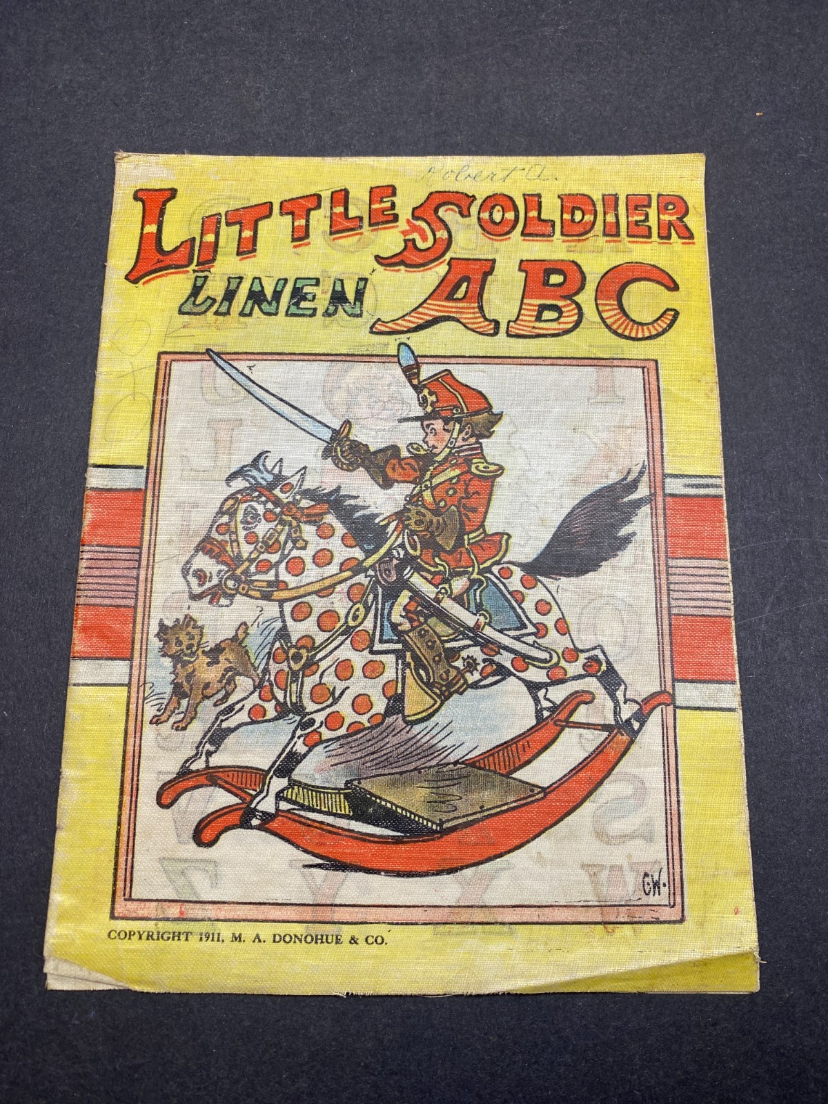 1911 – Little Soldier Linen ABC – Childrens – Illustrated – Vintage – Book