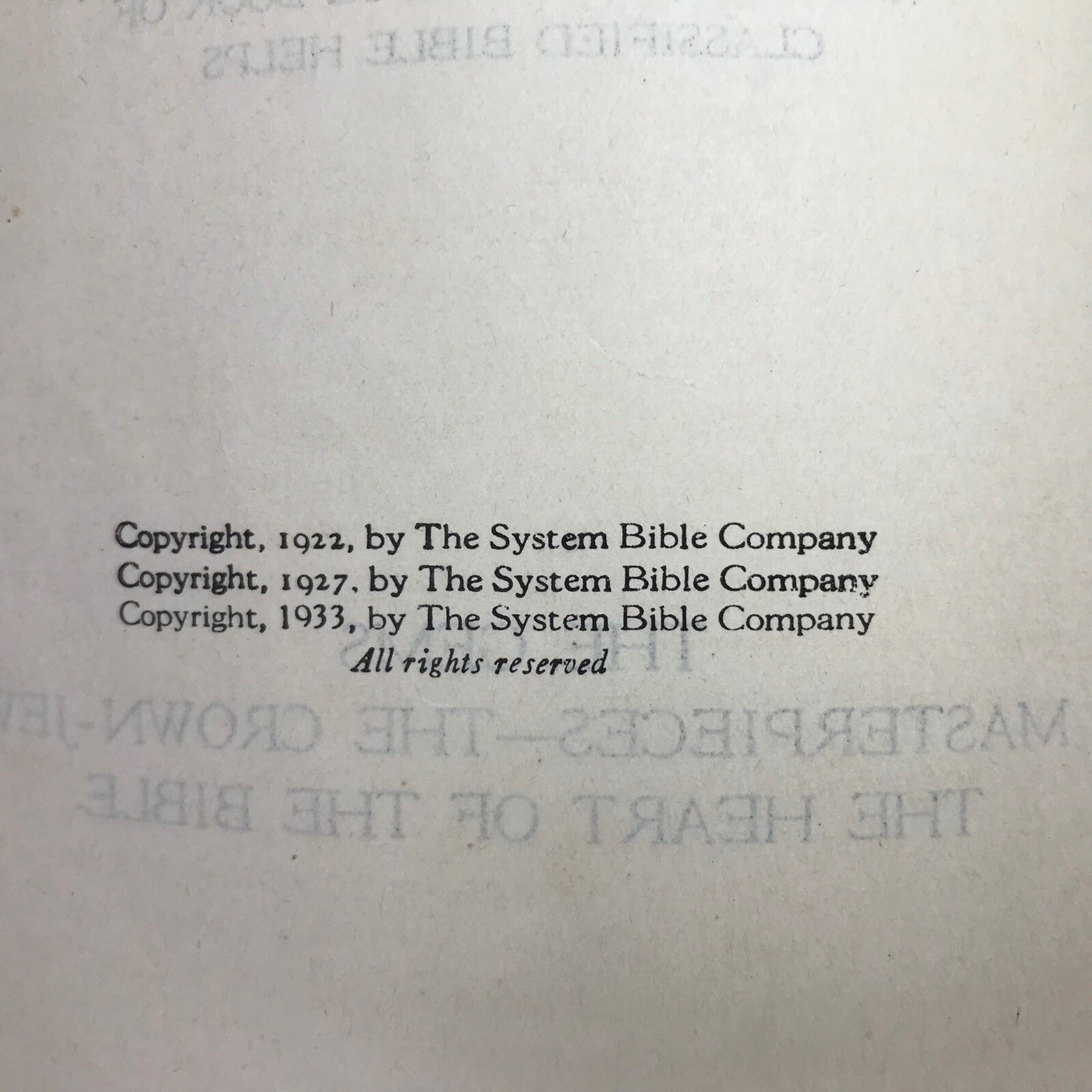 VINTAGE (1933) THE SYSTEM BIBLE STUDY – REVISED and ENLARGED EDITION of 1933
