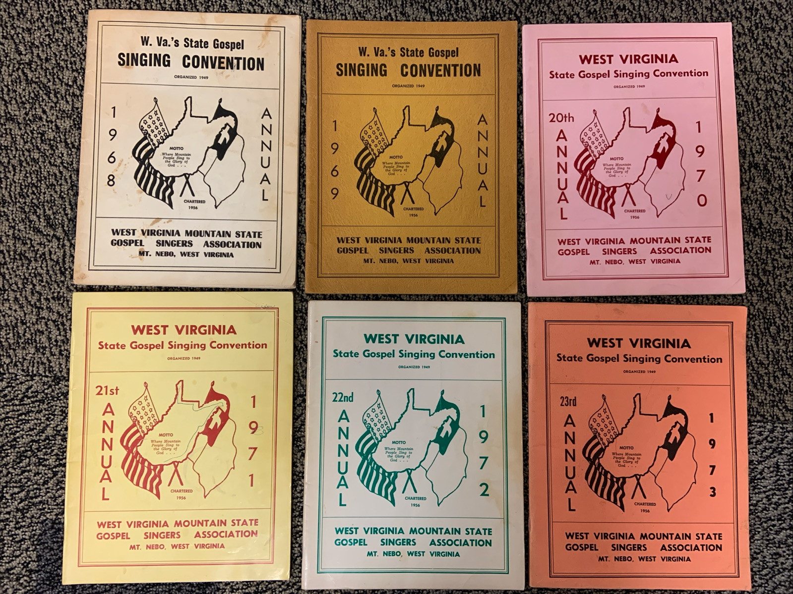 Vintage Singing Gospel Convention Pamphlets Books West Virginia 1968-1973 Lot