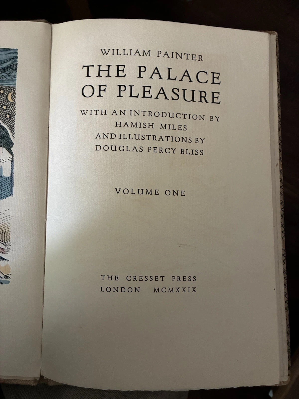 The Palace of Pleasure by William Painter 1929 HB Vol. 1 Limited Edition of 500