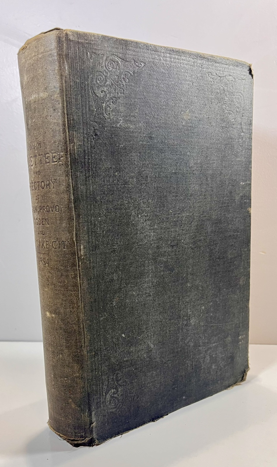 Sloan’s 1884 Utah Gazetteer in full black leather binding & map-Mormon