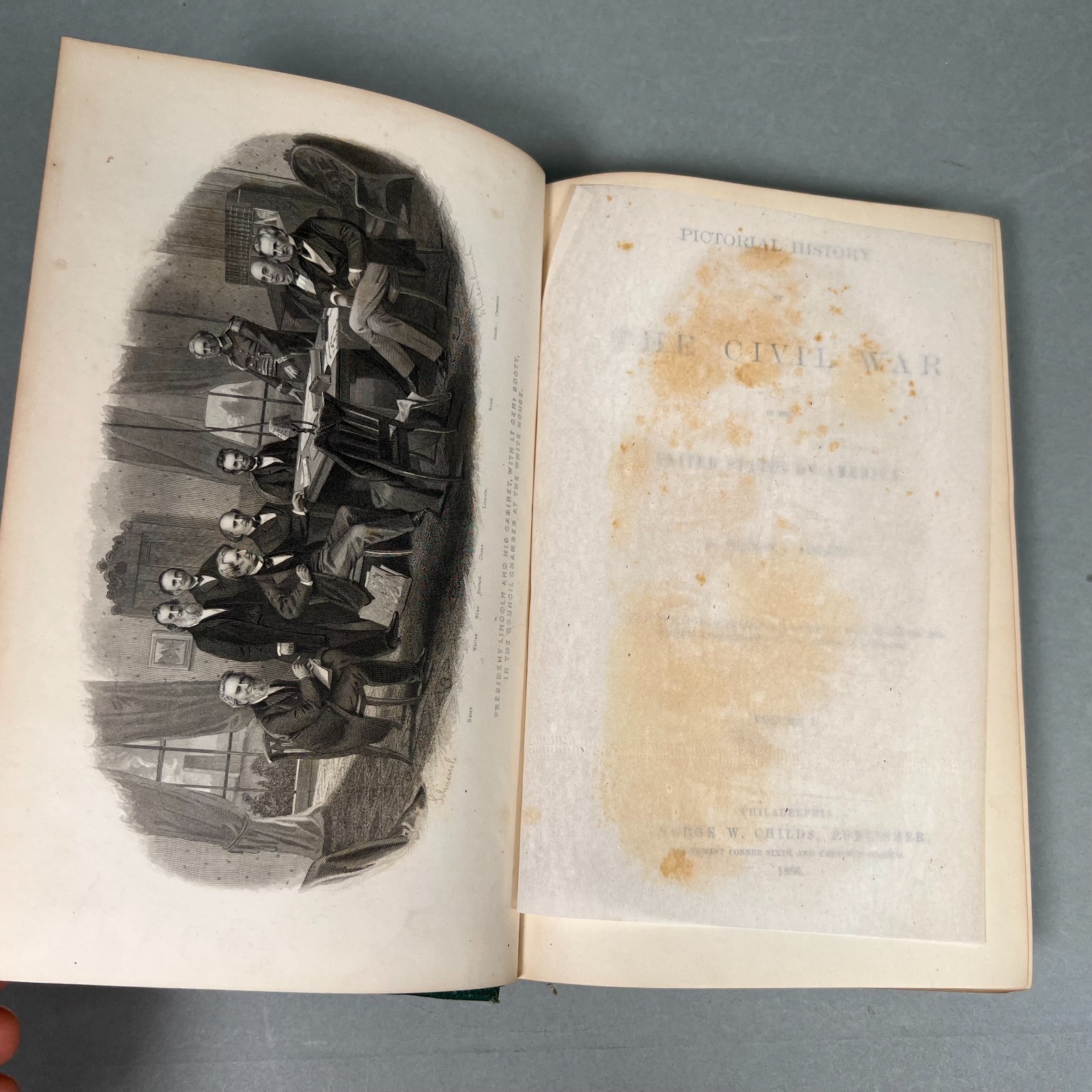 1866 Pictorial History of the Civil War in America Benson Lossing 3 Vol. Set Lot