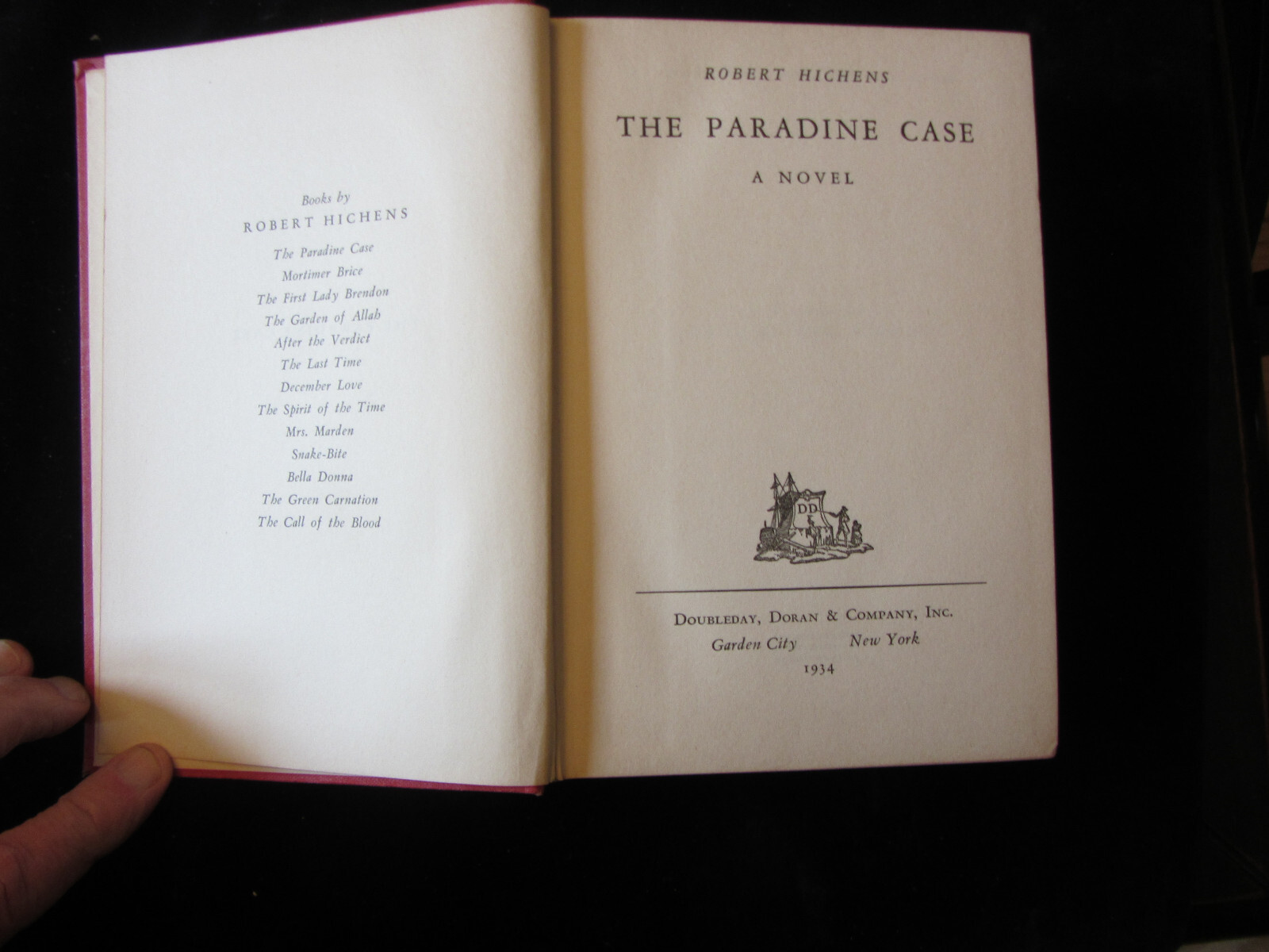 THE PARADINE CASE by Robert Hichens. Doubleday, Doran & Co. 1934. Classic.