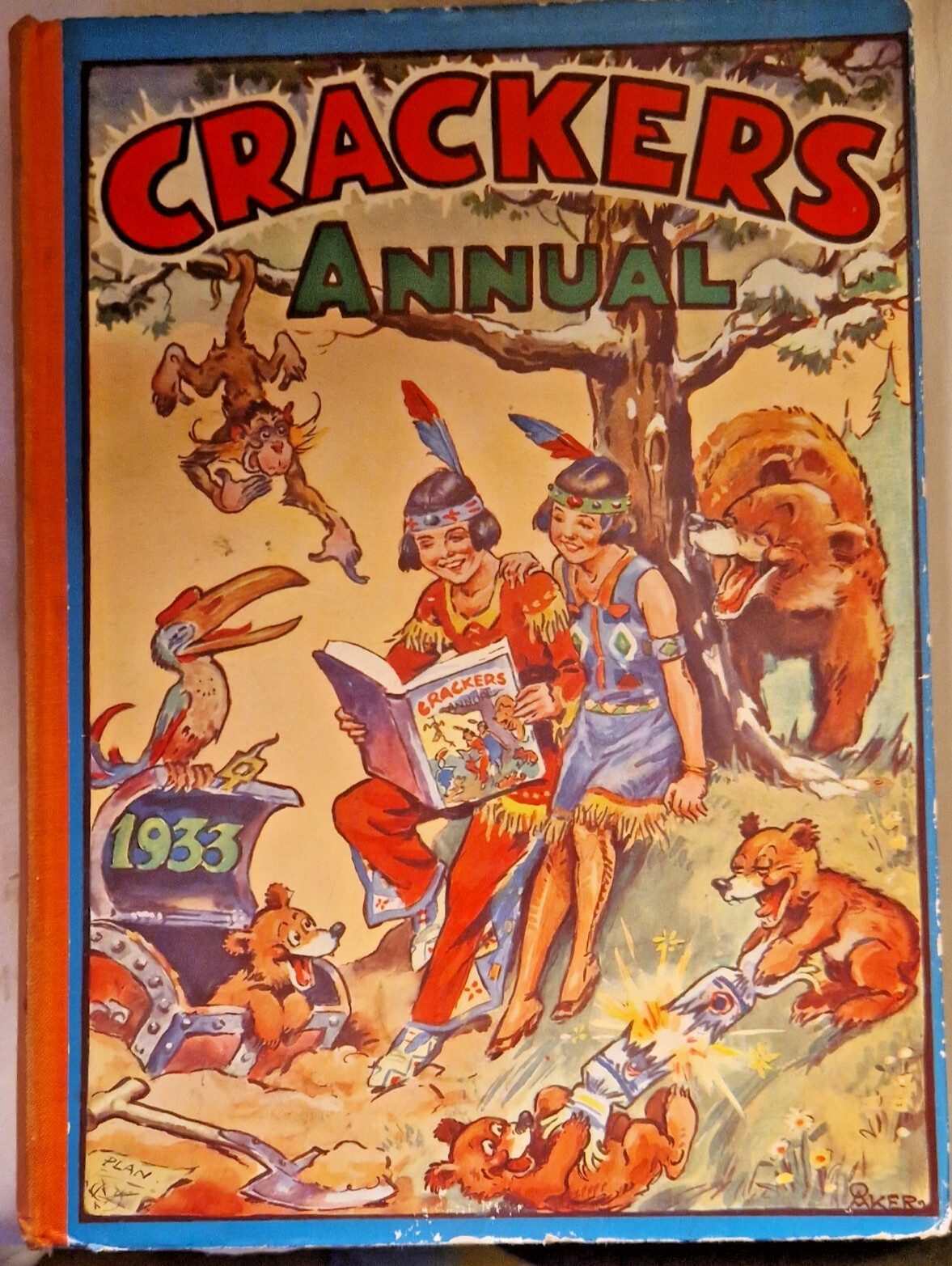 1933 HB Crackers Annual VGC Childrens Kids Book Cartoon Strip Stories Puzzles