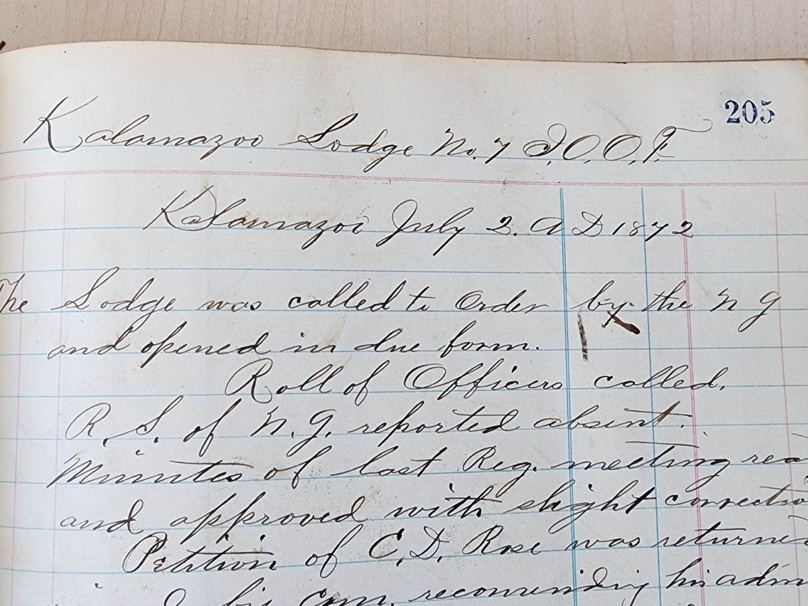 ? Antique 1868 International Order Of Oddfellows IOOF Kalamazoo Meeting Book