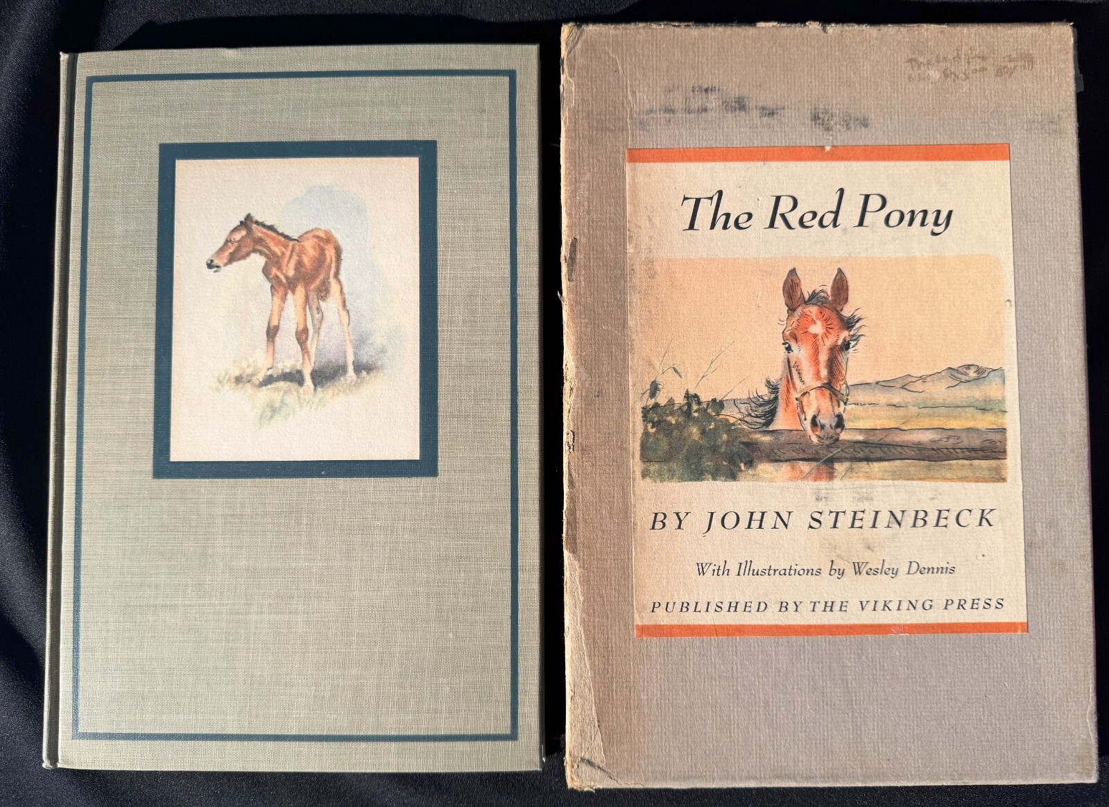 The Red Pony by John Steinbeck 1945 HC 1st Ed – Slipcase – Wesley Dennis Illus.